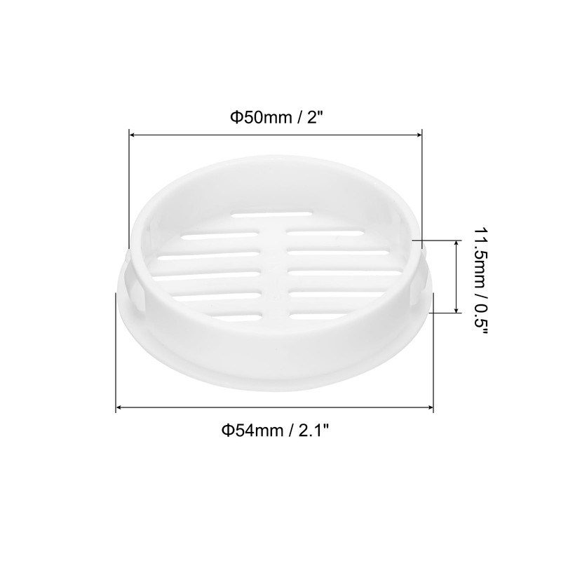 sourcing map 20Pcs 50mm/2in Air Vents Circular Soffit Vents, White
