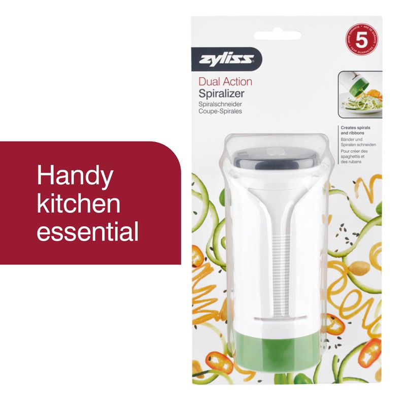 Zyliss Hand Held Vegetable Spiraliser, Plastic - White/Green