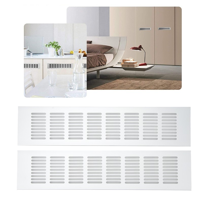 2 Pcs Air Vent Ventilation Grille Aluminium Alloy Rectangular Vent