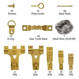 Picture Hanging Tool Kit, 282PCS Picture Hanger Wall Tools Accessories with Level Easy Frame Hanging Hooks Hardware, Nails, Hanging Wire (2 Case)