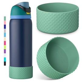 2PCS Diamond Silicone Boot for Owala Water Bottle 24 oz 32 oz 40 oz, Anti-Slip Protective Sleeve for Owala Twist,FreeSip and Flip Stainless Steel Water Bottle, BPA-Free, Dishwasher Safe, Accessories