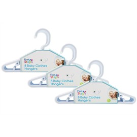 Baby Coat Hangers Small Clothes Hangers First Steps Pack of 24 White