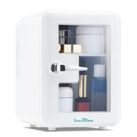 Iceblue Skincare Fridge with Viewing Window, 4L Compact Small Fridge for Bedroom, Car, Office & Dorm, 4A Cooling Core, Mini skincare fridge for Beauty Essentials & Beverages(White)