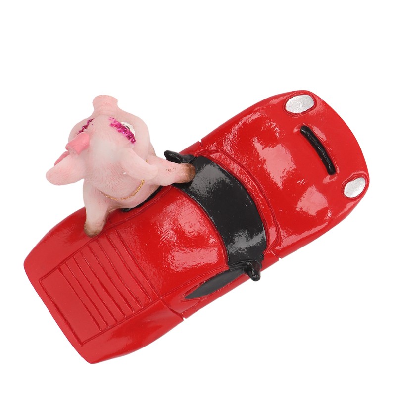 Pig Statue UV Resistant Coating Handcraft Resin Pig Figurine Red