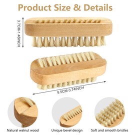 LOPHE Hand Brush, 4 Pieces Nail Brush, Wooden Hand Wash Brush with Double-Sided, Hand Brushes for Hands, Fingernails, Sink