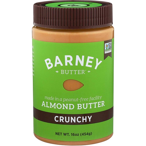 BARNEY Almond Butter, Crunchy, No Stir, Non-GMO, Skin-Free, Paleo Friendly, KETO, 16 Ounce