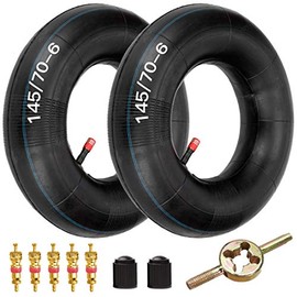 FVRITO 145/70-6 145x70x6 Inner Tube for Universal 13X4.00-6 4.10/3.50-6 5.30/4.50-6 ATV Go Cart Lawn Mower Four Wheeler Quad Mini Bike Tractor Mini Chopper Hand Truck TR87 straight Valve Stem 2 Pack