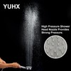 All Metal Shower Head Handheld with Brass Hand Showerhead Holder,