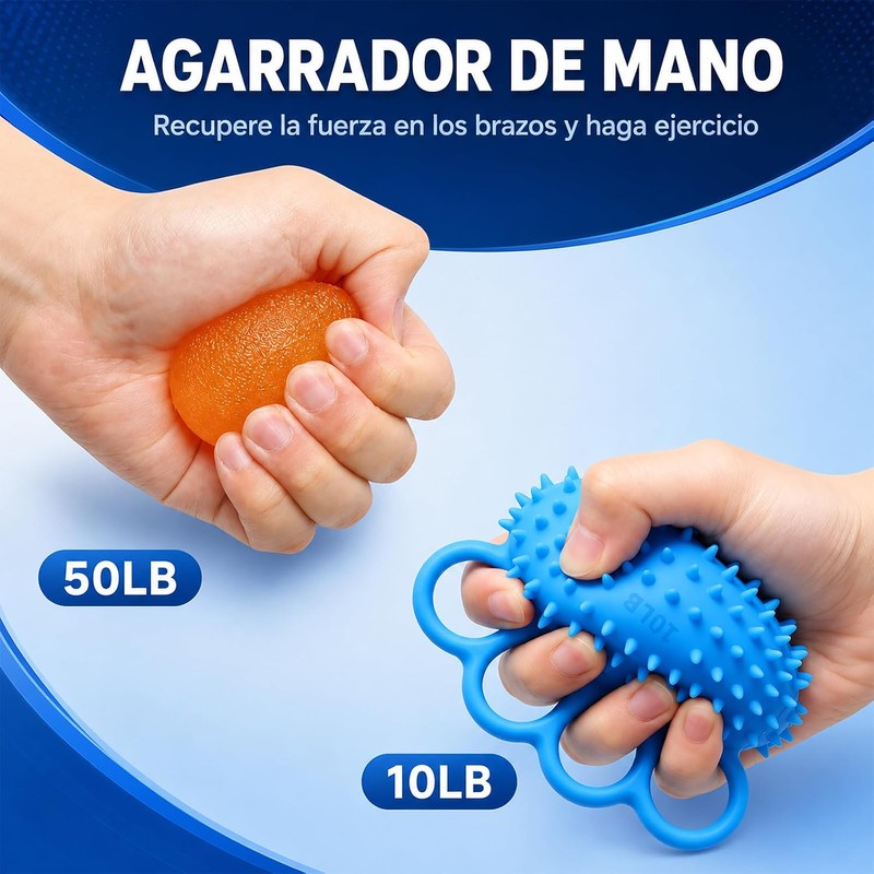 9 Pcs Ejercitador de Agarre, Ejercitador de Mano