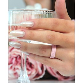 Rinfit Silicone Rings for Women 6mm Wide, 2mm Thick - Rubber Wedding Bands Women - 4Love Collection Patented Design - Pack AA, Size 6