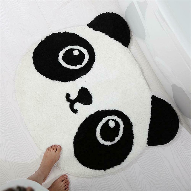 Cute Panda Face Shaped Cartoon Carpet Plush Area Rug Play