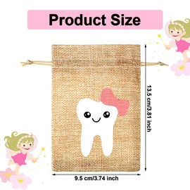 Tooth Fairy Bag Pouch for Boys and Girls to Place Under Pillow Milk Teeth Container Box for Toothfairy Tooth Holder Keepsake Gift for Kids Children Baby Shower Birthday (Pink Style)
