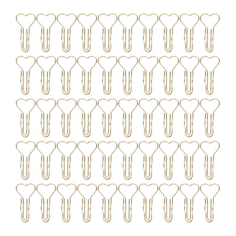 50pcs Heart Pen Clips Plated Metal Pen Holder Clips Small