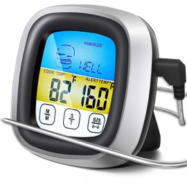 Retoo Roasting Thermometer, Digital Meat Thermometer, Grill Thermometer, Kitchen Thermometer, Oven Thermometer, LCD Thermometer for BBQ, Kitchen, Grill, Oven, Smoker, Rotisserie Temperature Range up