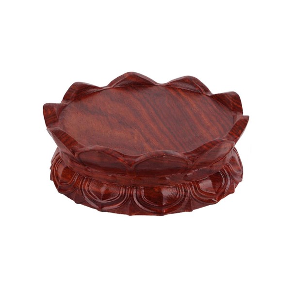 Mini Round Wooden Buddha Statue Stand, Small Ornamental Stand, Lotus Shaped Base; Buddhist Altar Altar, Buddhist Statue Stand, Buddha Stand (Size: Inner Diameter 3.9 x Height 1.4 inches (10 cm) x