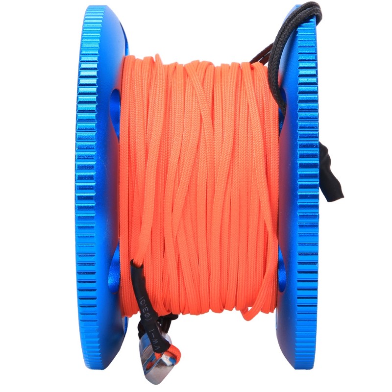 Stainless Steel Blue Scuba Diving Finger Spool Reel with Fluorescent