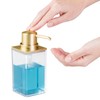 mDesign Rectangle Plastic Refillable Liquid Soap Dispenser Pump Bottle for