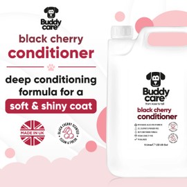 Buddycare Black Cherry Dog Conditioner (5L) Made with Aloe Vera, Argan Oil & Pro Vitamin B5 | Detangle Matted Coats & Relieve Sensitive & Itchy Skin, Suitable for Puppies from 8 Weeks, Vegan Formula