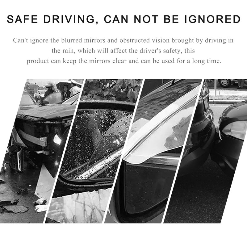 SHMZK 2 PCS Mirror Rain Visor Eyebrow, Waterproof Car Rear