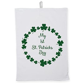 Hippowarehouse My 1st St. Patricks Day Tea Towel Eco Printed Dish Cloth Kitchen accessory 50cmx70cm 100% Cotton