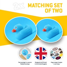 Vinyl Stickers (Set of 2) 10cm - Blue Toy Duckling Bath Time Baby Boy Decals for Laptops,Tablets,Luggage,Scrap Booking,Fridges, 16702