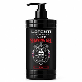 LORENTI TOKYO & SEOUL Barber Shaving Gel Men WILD 1000 ml - Transparent men's shaving gel - for precise shaving of beard contours - Refreshes skin