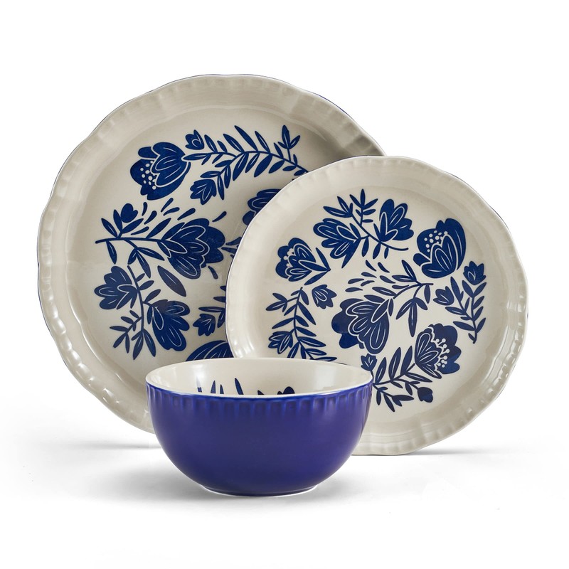 Pfaltzgraff Madison 12-Piece Stoneware Dinnerware Set - Organic Coupe Design