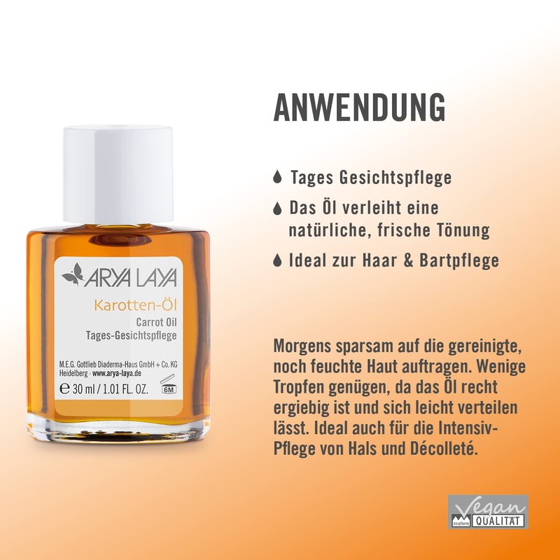 ARYA LAYA Carrot Oil | Facial Care with Provitamin A