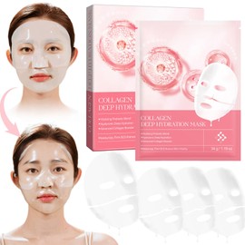 Generic Collagen Mask, Bio Collagen Face Mask, Korean Collagen Mask Overnight - Moisturize and Hydrate Skin (34g X 4ea)