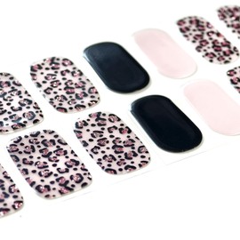 Semi Cured Gel Nail Strips 20 Pcs Long Lasting Animal Print Gel Nail Stickers with Prep Pads, Nail File & Wood Stick Salon-Quality DIY Manicure UV Lamp Required