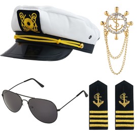 Yacht Captain Hat Accessories Halloween Captain Costume for Men Yacht Rock Party Attire Womens Sailor Costume