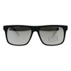 Retro Unisex Sunglasses Simple Matte Black Rectangular Frame Silver Mirror