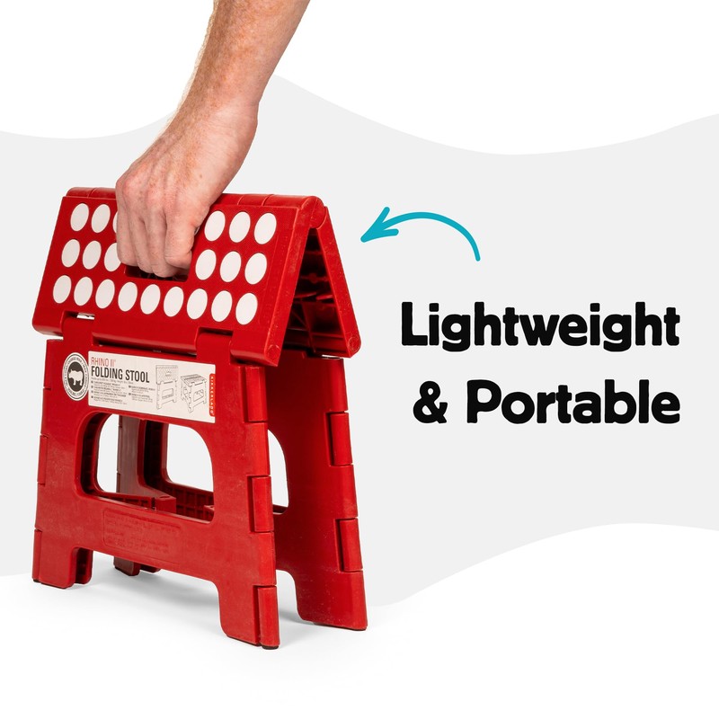 Kikkerland Rhino Foldable Step Stool – Holds Adults up to