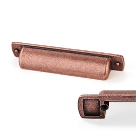 CABDM 10 Pack Cup Pulls 3-3/4"(96mm) Center to Center Drawer Pulls Antique Copper Cabinet Cup Pulls Kitchen Cabinet Hardware Vintage Cabinet Handles Bin Cup Drawer Handles Copper Knobs.