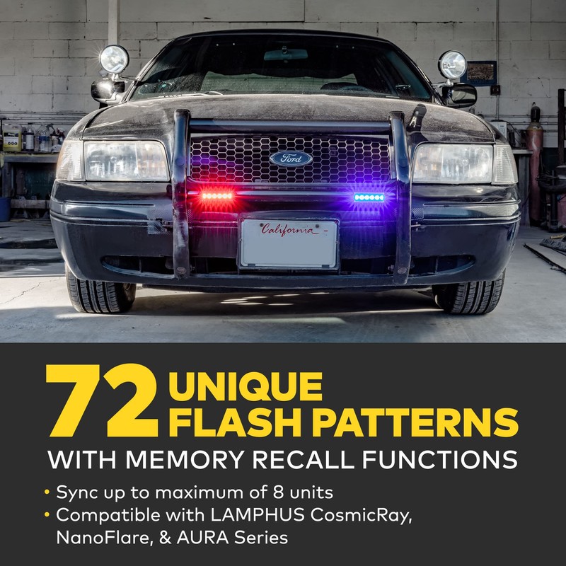 LAMPHUS PlanarFlash 6W Blue Red LED Surface Mount Police Grill
