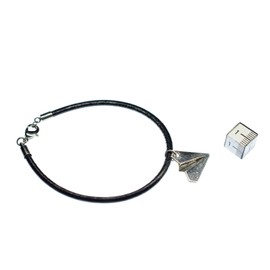 Miniblings Papierflieger Leather Bracelet Black Origami Leather Style Silver – Fashion Jewellery Handmade – Ladies Girls Charm Bracelet, Leather Metal