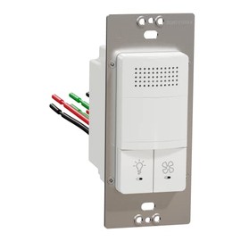 Square D X Series Dual Humidity & PIR Motion Occupancy/Vacancy Sensor Light & Fan Control, 3 Amp Single-Pole/1-way, Matte White