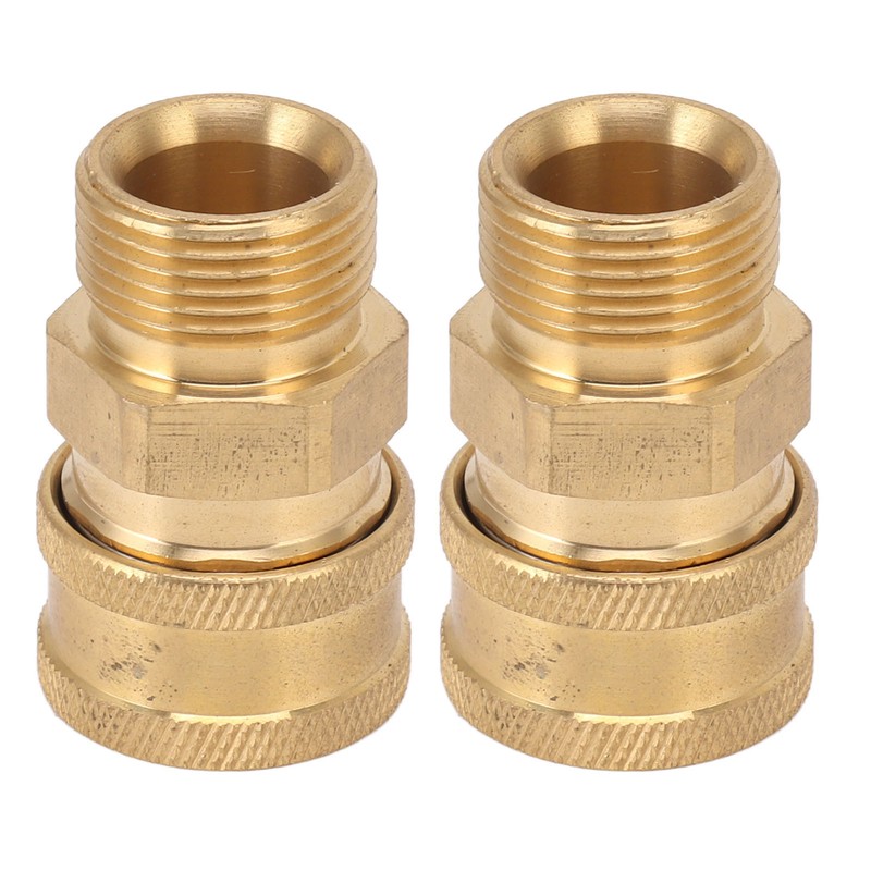 2Pcs Pure Copper M22 High Pressure Washer Fitting Adapter 3/8