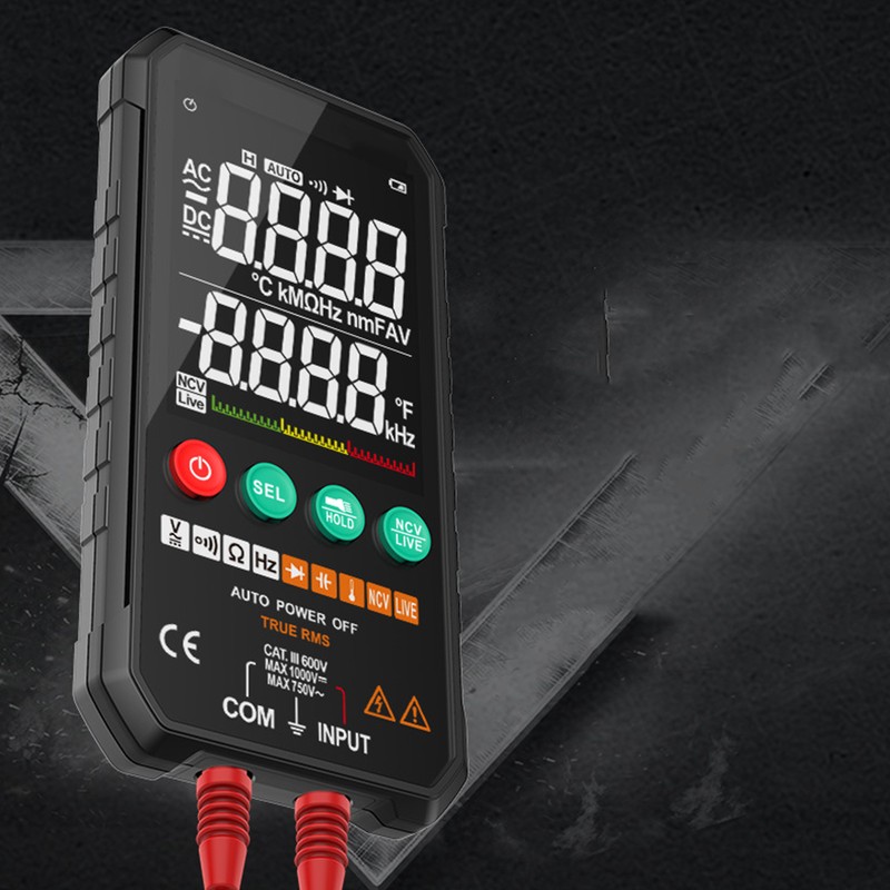 Multimeter Intelligent Counting Touch Screen Voltmeter with Temperature Test LCD