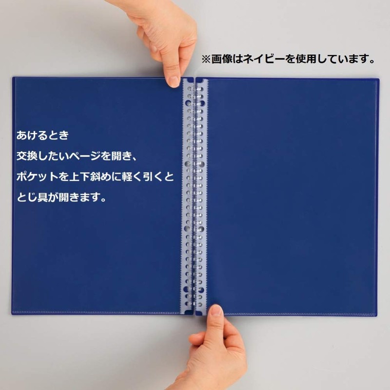 Lihit Lab N6482-8 File Clear Book, Interchangeable, A4, 30 Holes,