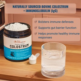 Live Conscious Colostrum Powder - Grass Fed Bovine Colostrum Supplement with Lactoferrin for Iron Absorption - Immune System Supplement (2-Pack)