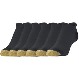 GOLDTOE Women's Cool No Show Socks, 6-Pairs, Black, Medium