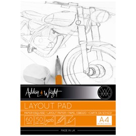 Ashton and Wright - Semi Transparent Layout Pad - 50gsm Paper - 8.2"" x 11.6"" - 60 Sheets