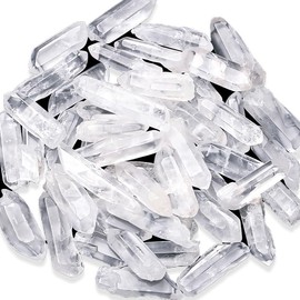 DUQGUHO Clear Quartz Crystal Points Crystals Bulk Natural Irregular Tumbled Polished Raw Crystal Stones for Jewelry Making Plants Succulent Vase Filler Home Decorative Stones 0.8-1.6" 100 g