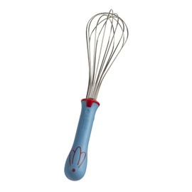 Kuhn Rikon Kinderkitchen Kids Whisk, Rooster, 9.2" x 2.2" x 2.2", Blue/Red | Child-Friendly Kitchen Tools For Real Cooking