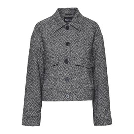 PIECES Pcnorine Women's Short Jacket, Black / details: white