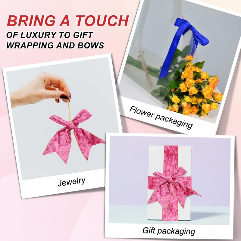 PATIKIL 2.5 Inch x 10 Yards Velvet Wired Ribbon, Velvety