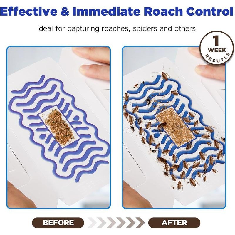 Roach Sticky Traps Indoor 10 Pack | Cockroach Killer with