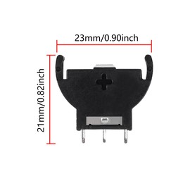 ACEIRMC 100pcs CR2032 Battery Holder, Coin Cell Button Socket Holder Case, CR2032 Coin Cell Button Battery Holder with 3 Pin Solder Mounting Lead (A)