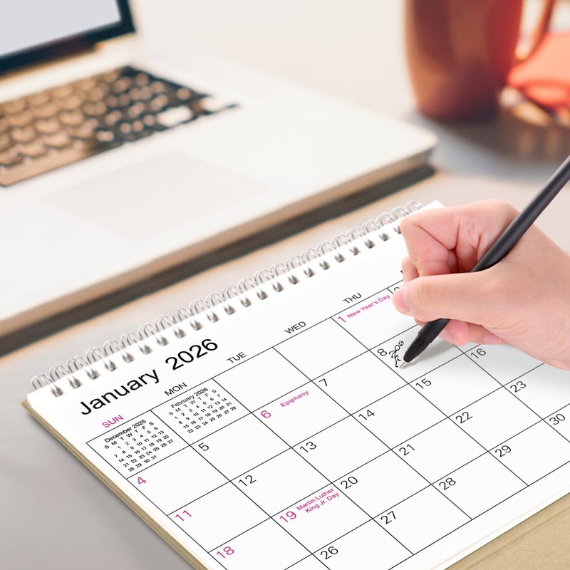 SKYDUE Small Desk Calendar 2026-2027, Jan. 2026 to Jun. 2027,